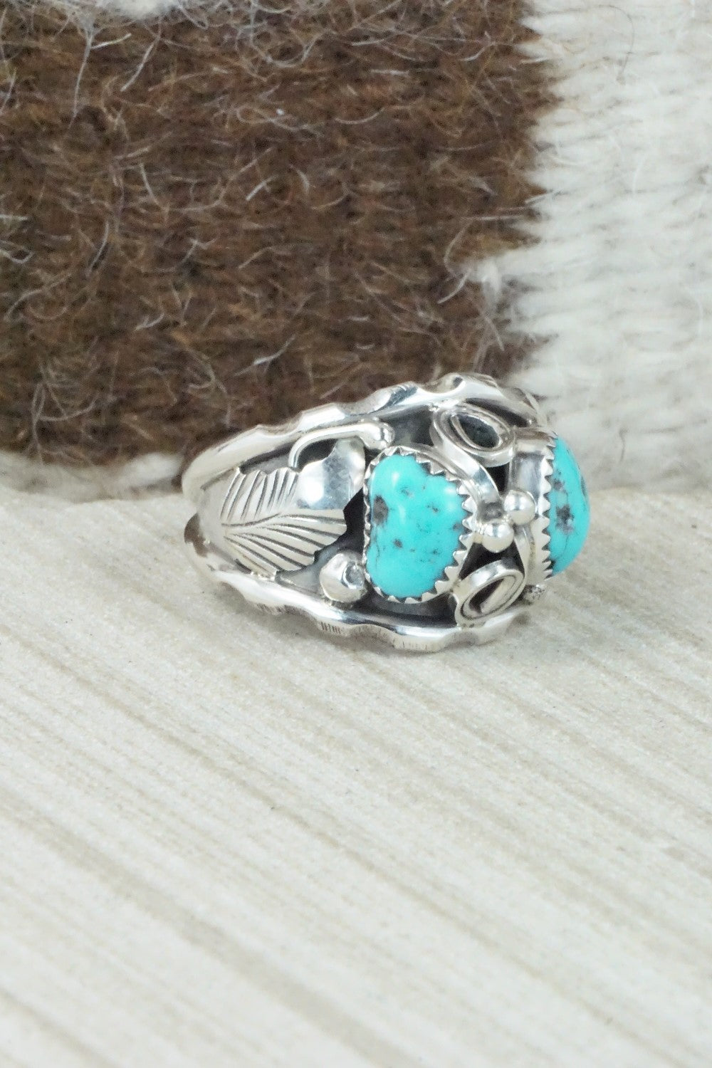 Turquoise & Sterling Silver Ring - Max Calladitto - Size 13