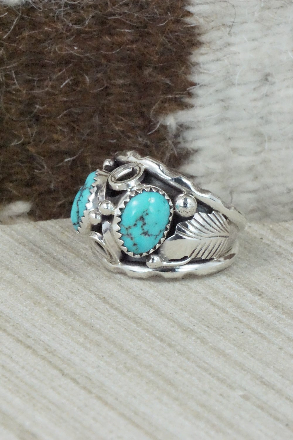 Turquoise & Sterling Silver Ring - Max Calladitto - Size 10