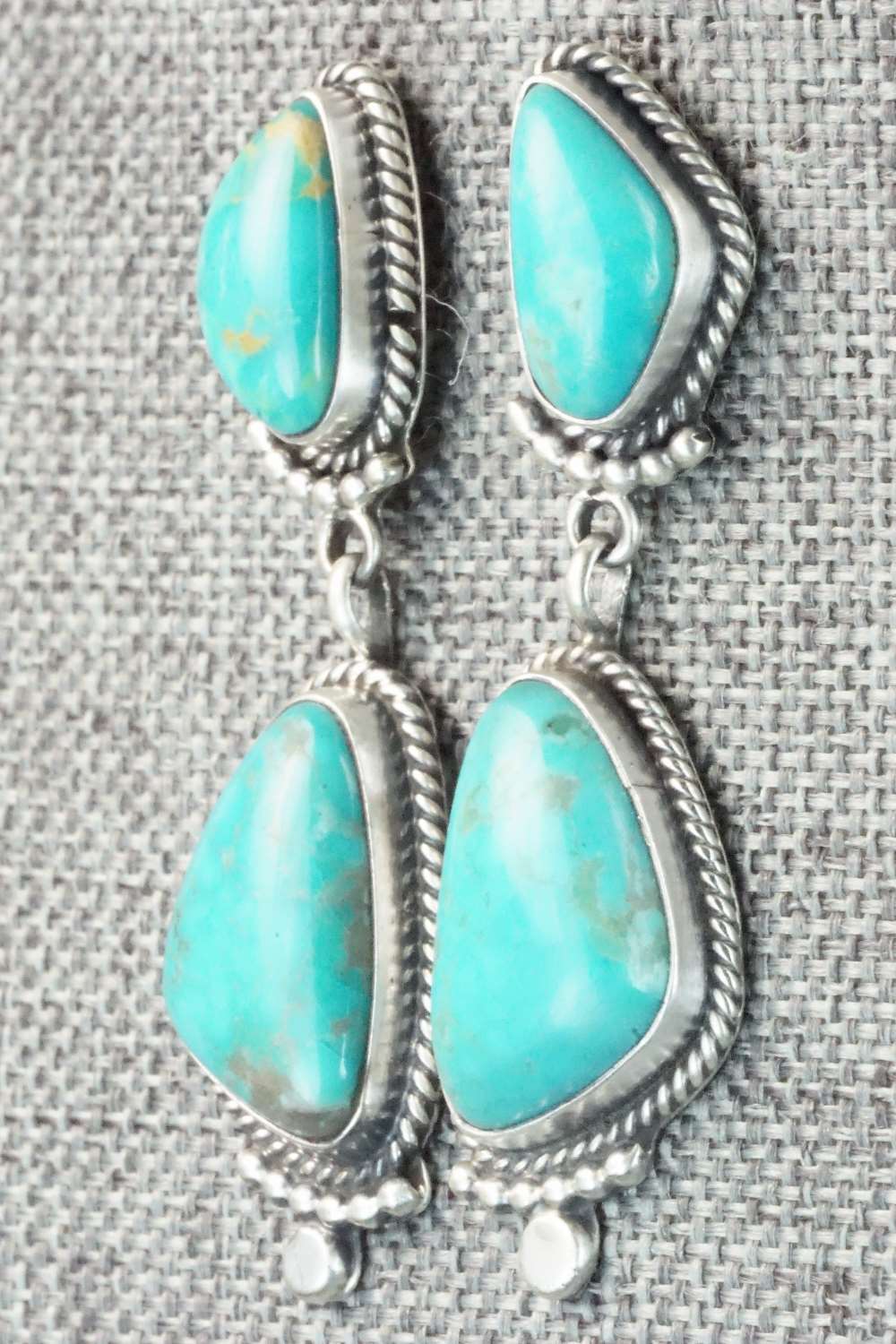 Turquoise & Sterling Silver Earrings - Verley Betone