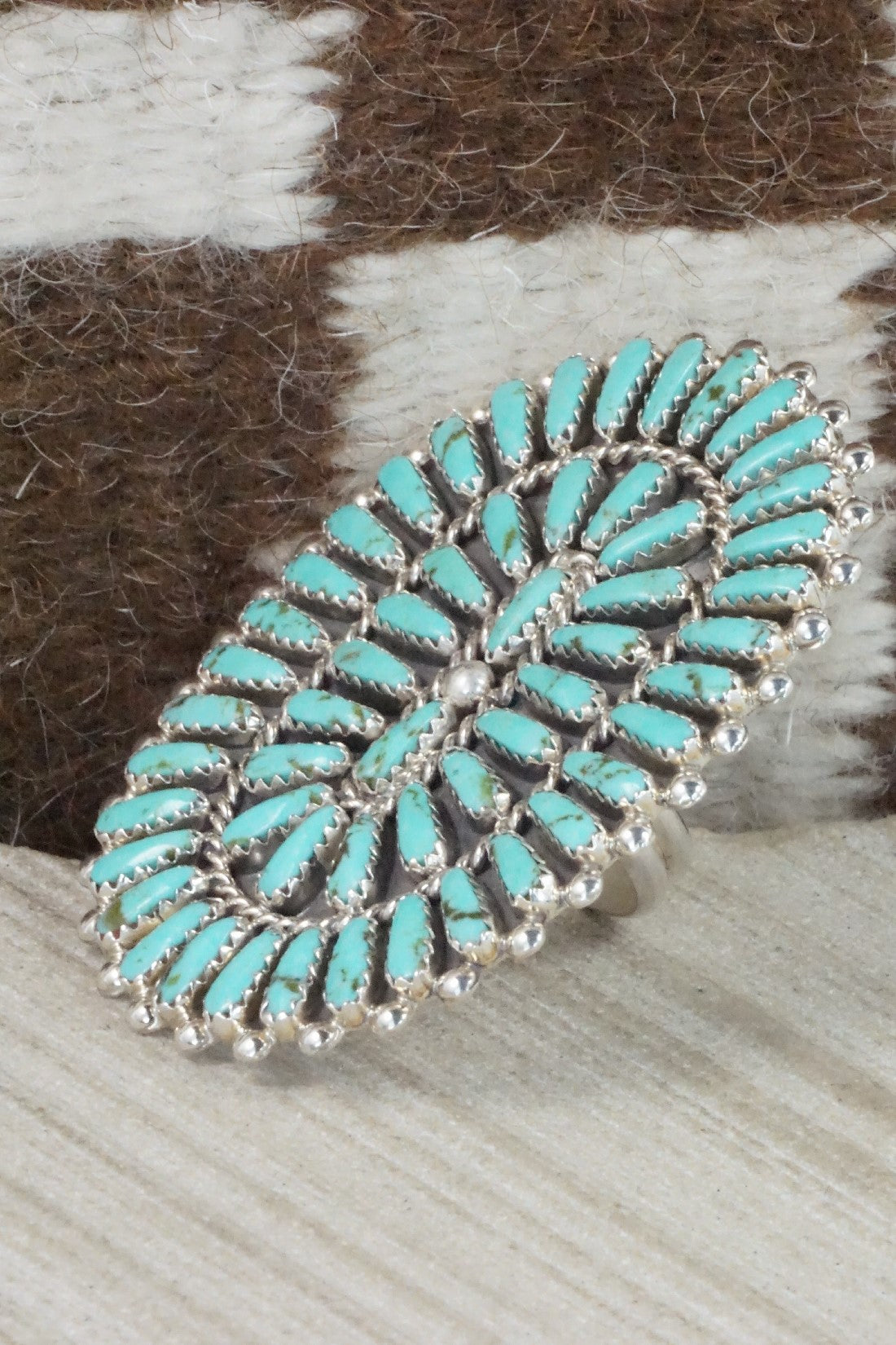 Turquoise & Sterling Silver Ring - Philena Byjoe - Size 8