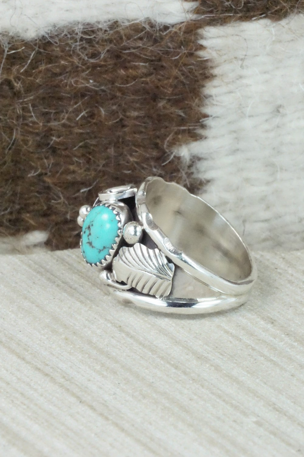 Turquoise & Sterling Silver Ring - Max Calladitto - Size 10