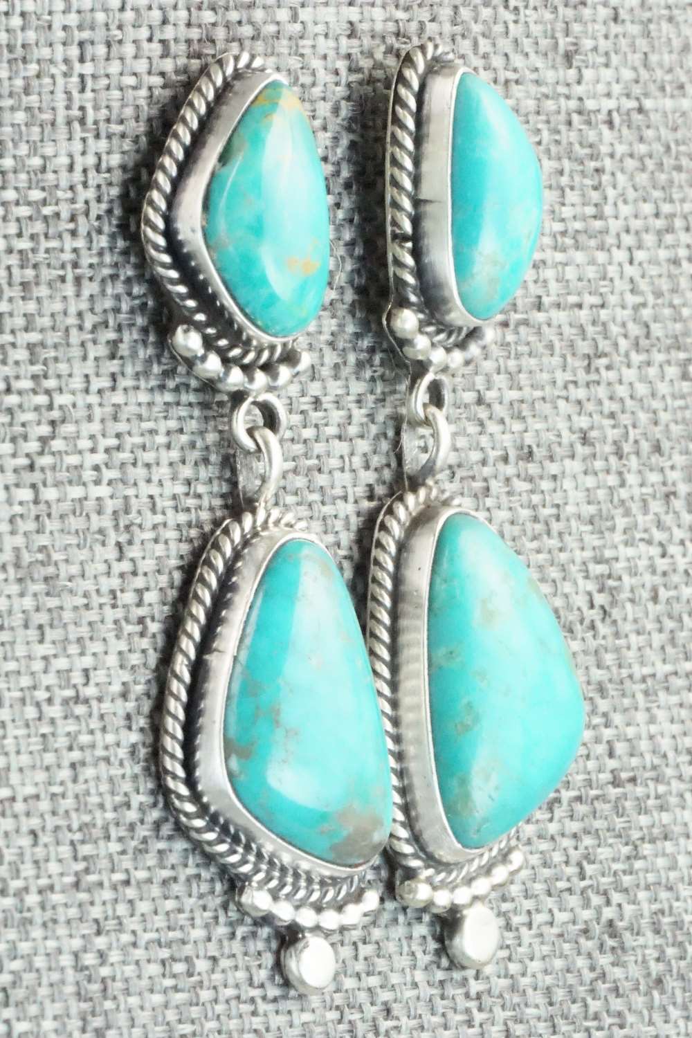 Turquoise & Sterling Silver Earrings - Verley Betone