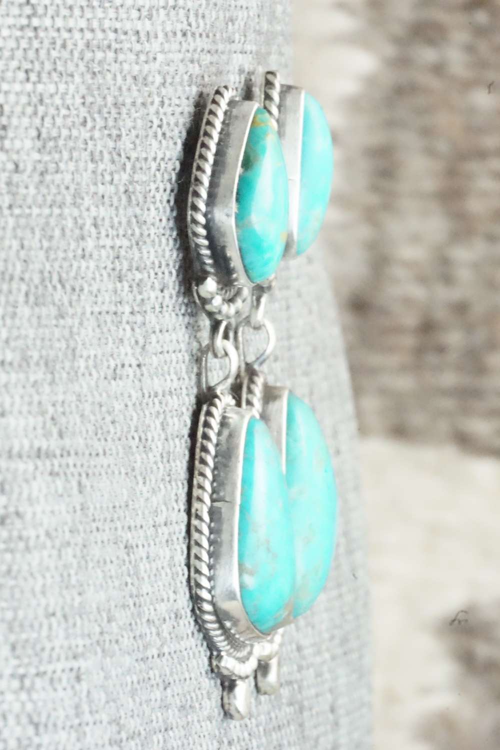 Turquoise & Sterling Silver Earrings - Verley Betone