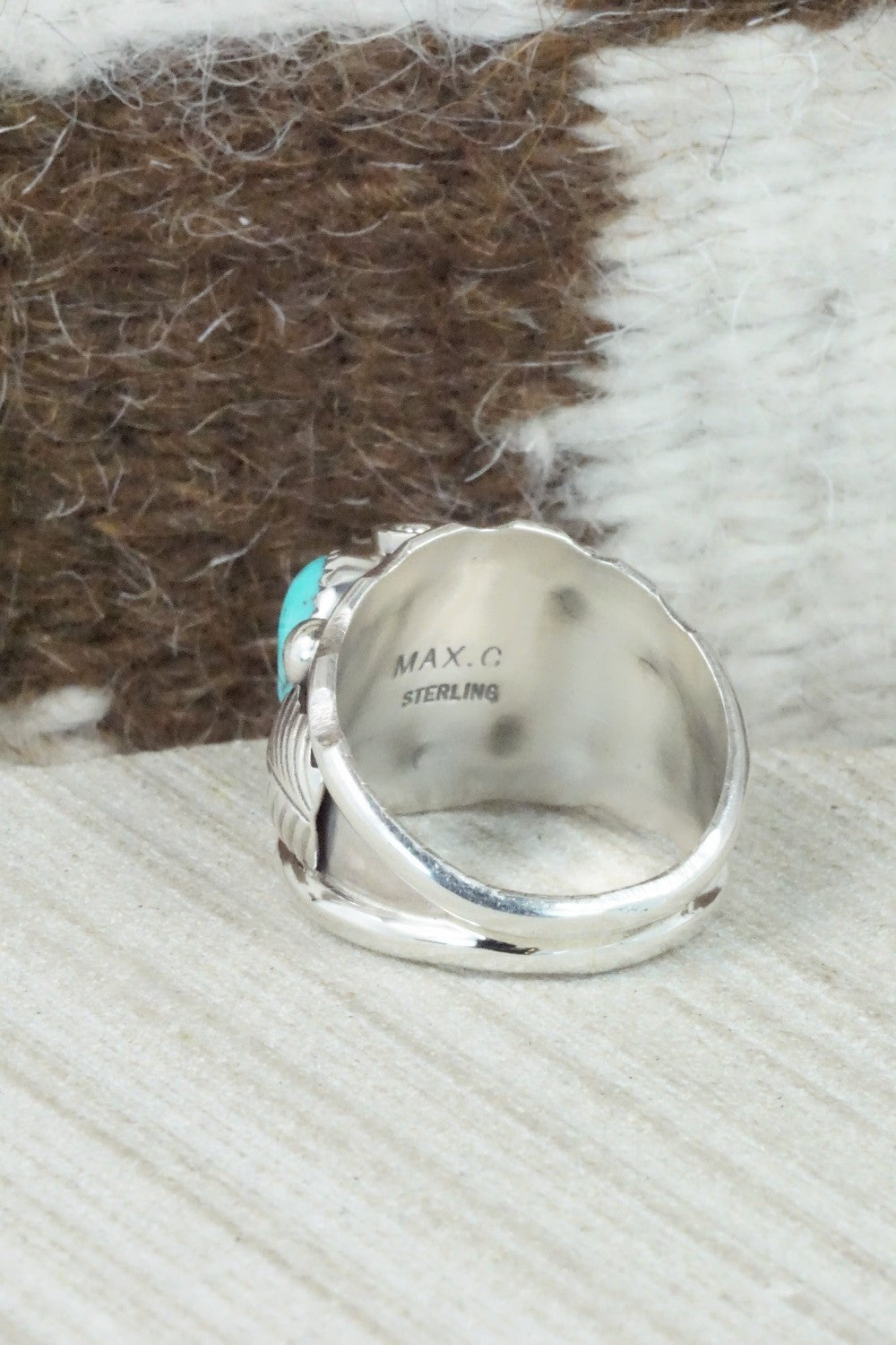 Turquoise & Sterling Silver Ring - Max Calladitto - Size 10