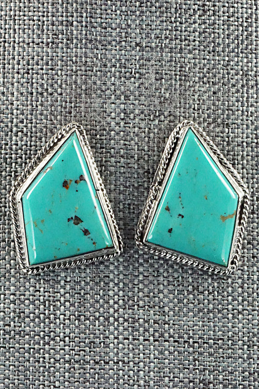 Turquoise & Sterling Silver Earrings - Rosie Chee