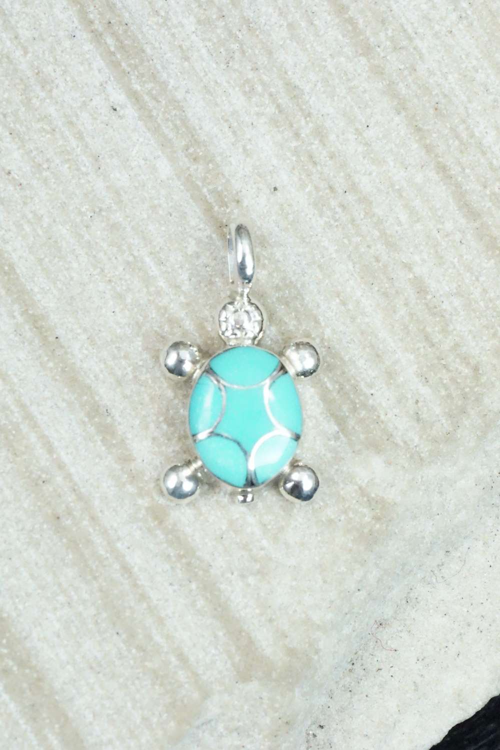 Turquoise & Sterling Silver Pendant - Amielda Peynetsa