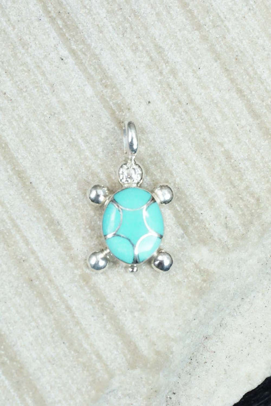 Turquoise & Sterling Silver Pendant - Amielda Peynetsa