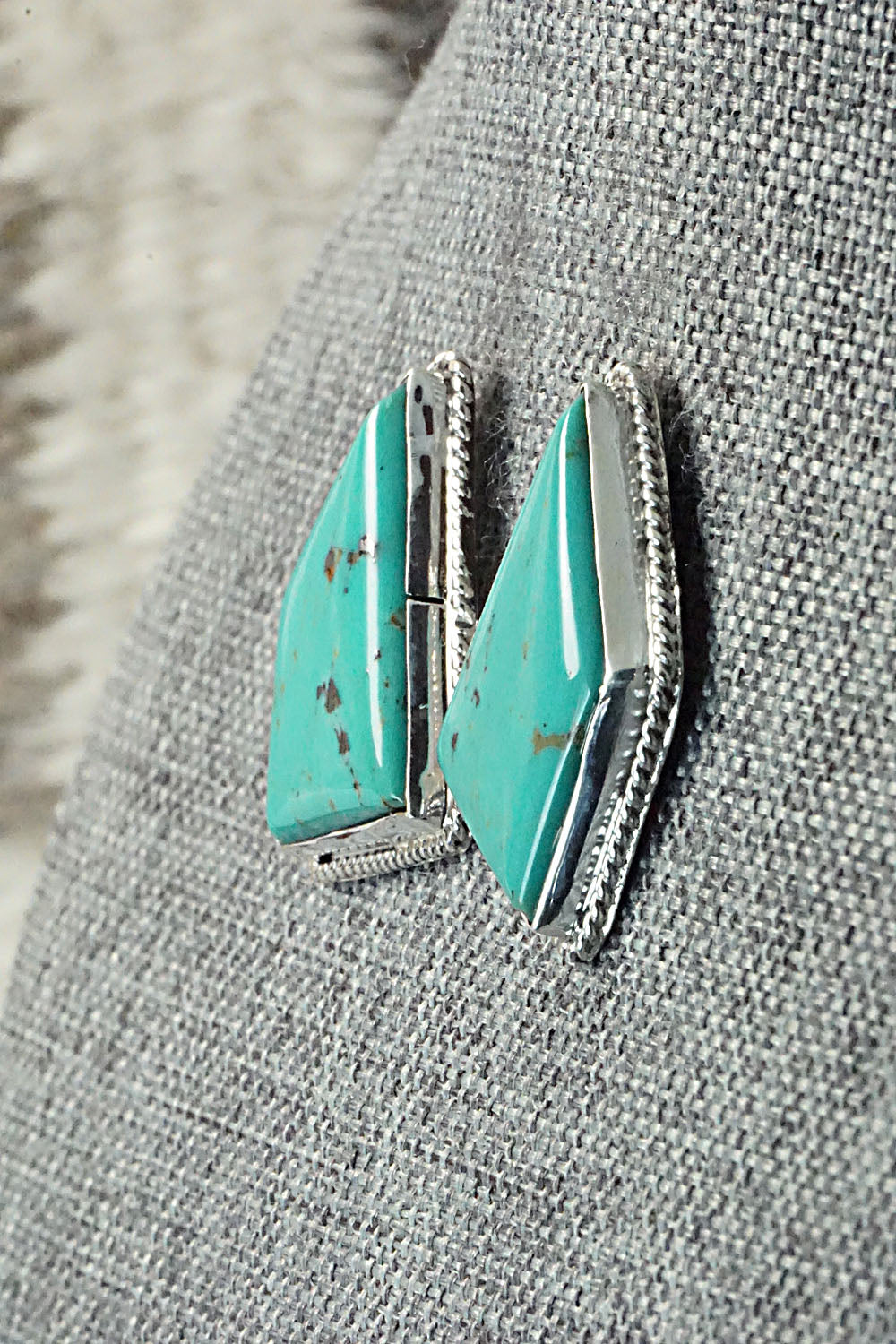 Turquoise & Sterling Silver Earrings - Rosie Chee