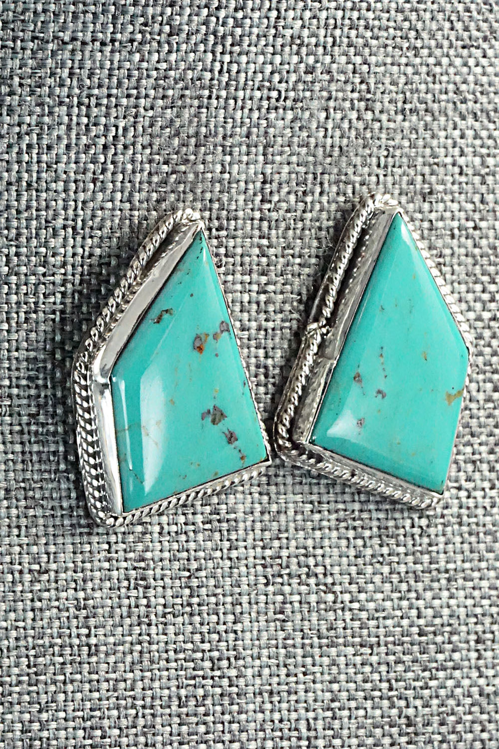 Turquoise & Sterling Silver Earrings - Rosie Chee