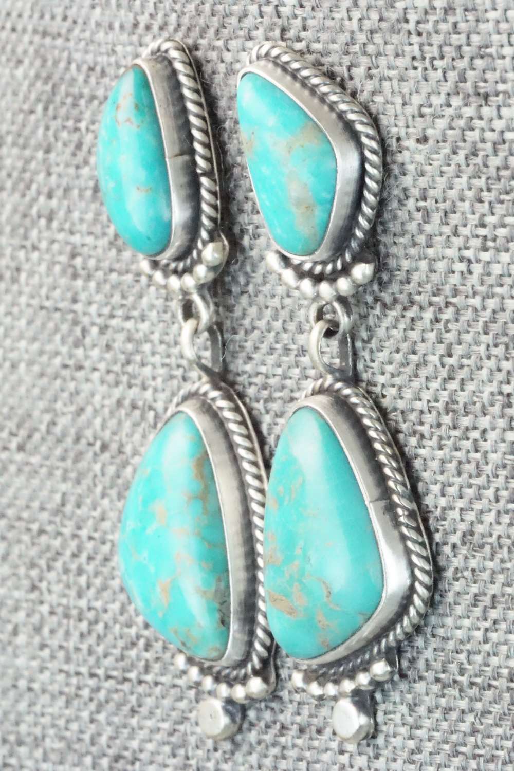 Turquoise & Sterling Silver Earrings - Verley Betone