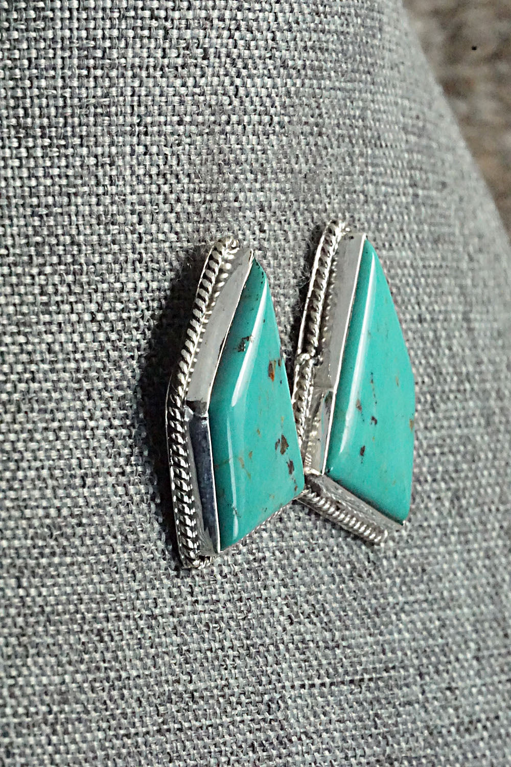 Turquoise & Sterling Silver Earrings - Rosie Chee