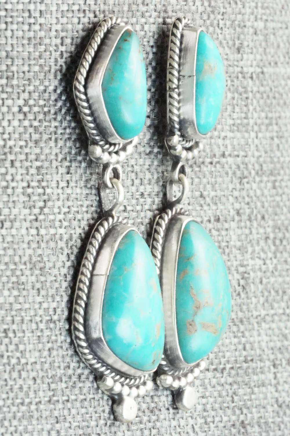 Turquoise & Sterling Silver Earrings - Verley Betone
