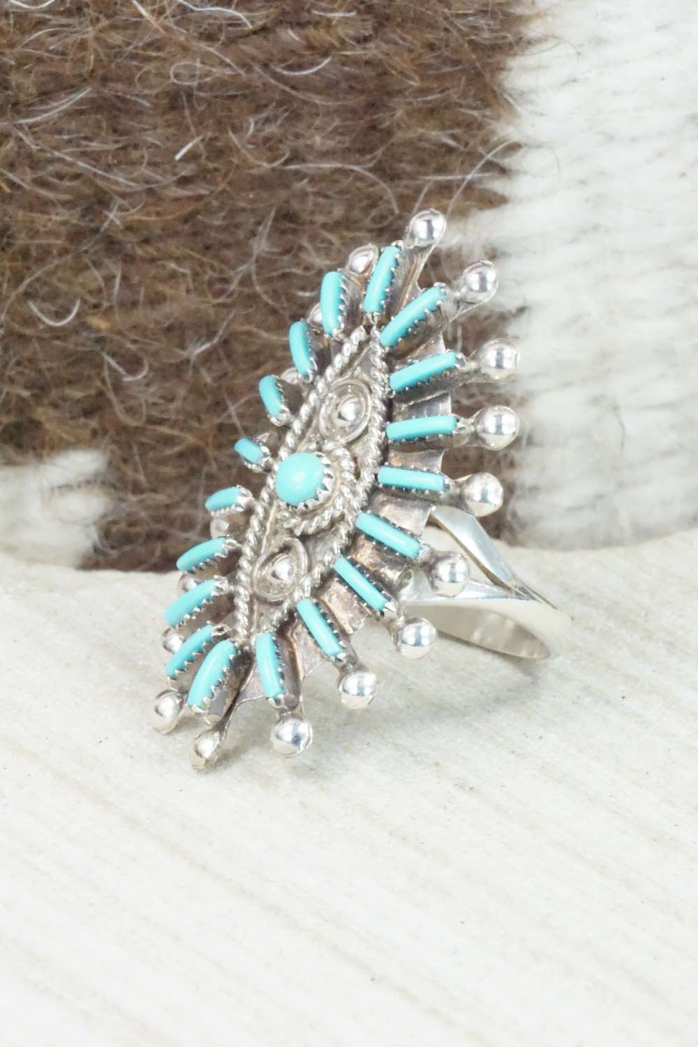 Turquoise & Sterling Silver Ring - Philander Gia - Size 8