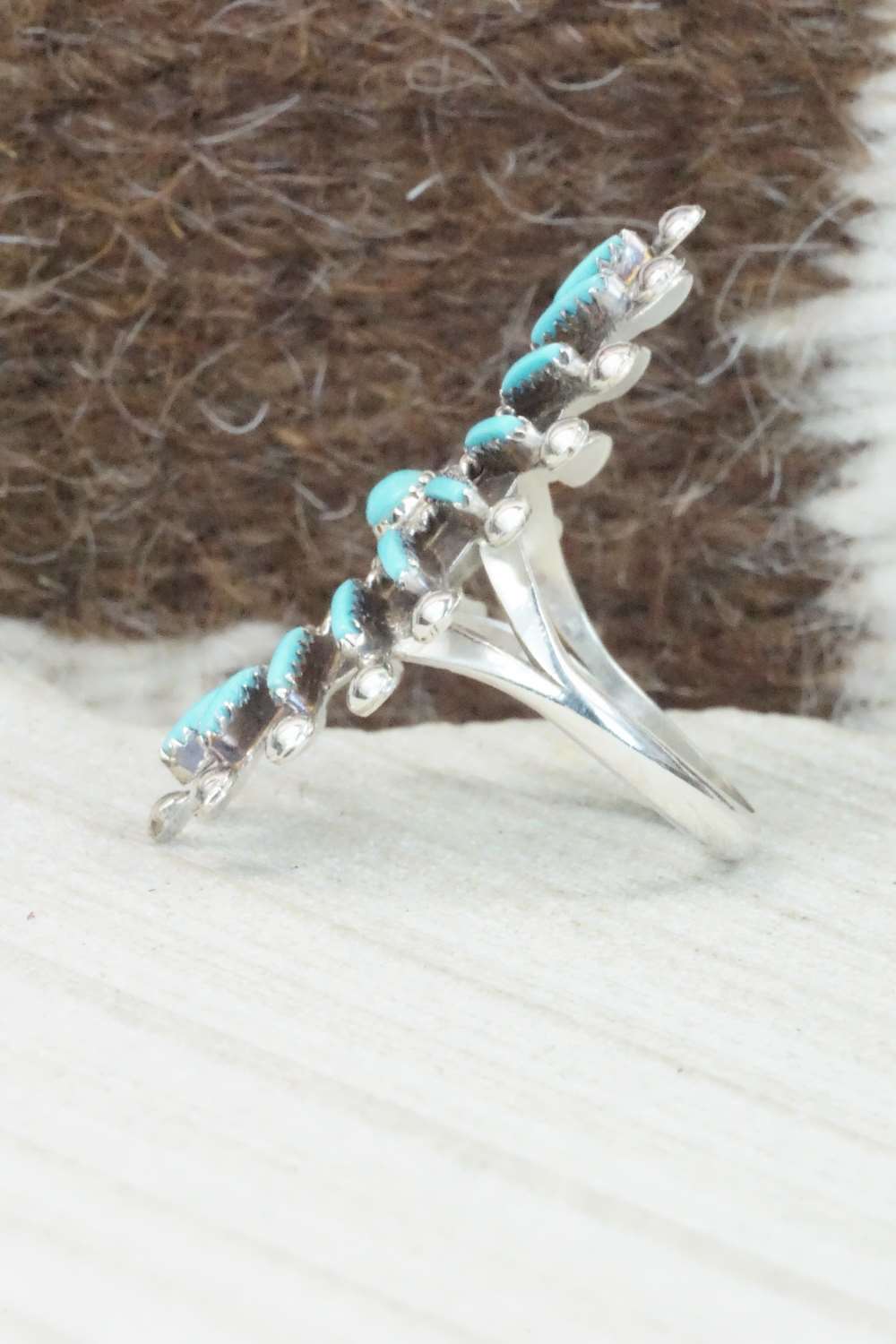 Turquoise & Sterling Silver Ring - Philander Gia - Size 6.5