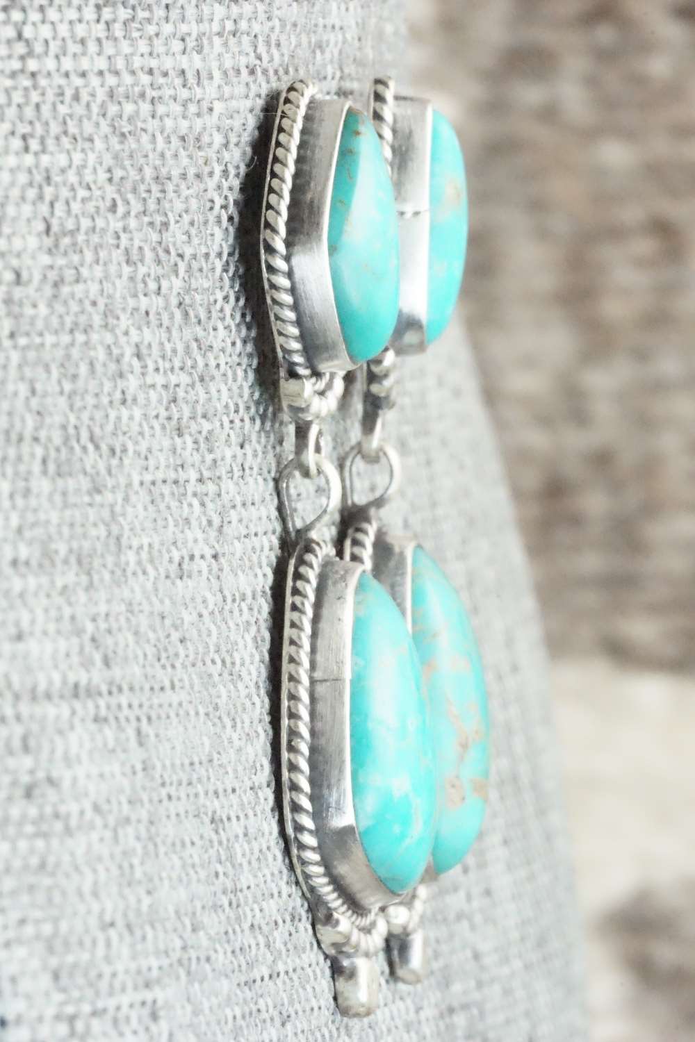 Turquoise & Sterling Silver Earrings - Verley Betone