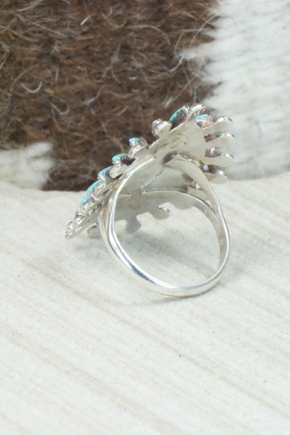 Turquoise & Sterling Silver Ring - Philander Gia - Size 8