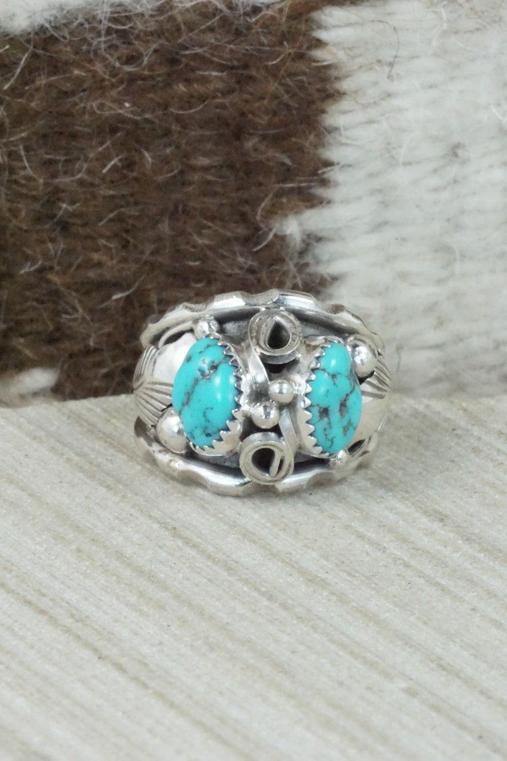 Turquoise & Sterling Silver Ring - Max Calladitto - Size 9.25