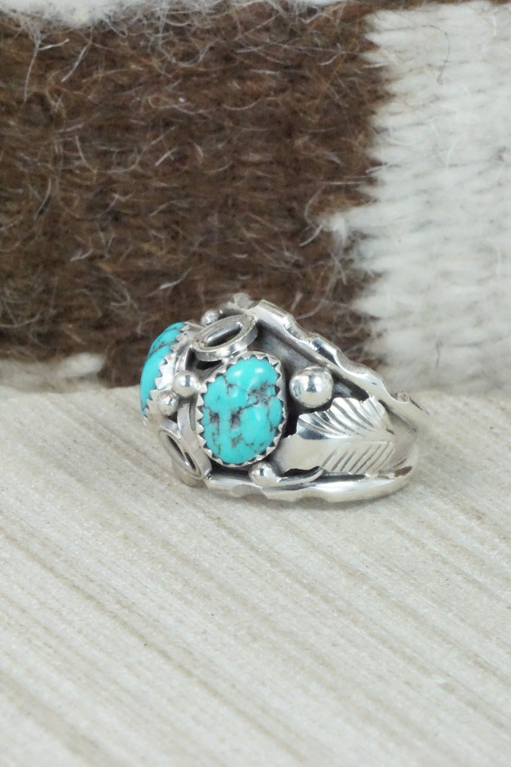 Turquoise & Sterling Silver Ring - Max Calladitto - Size 9.25