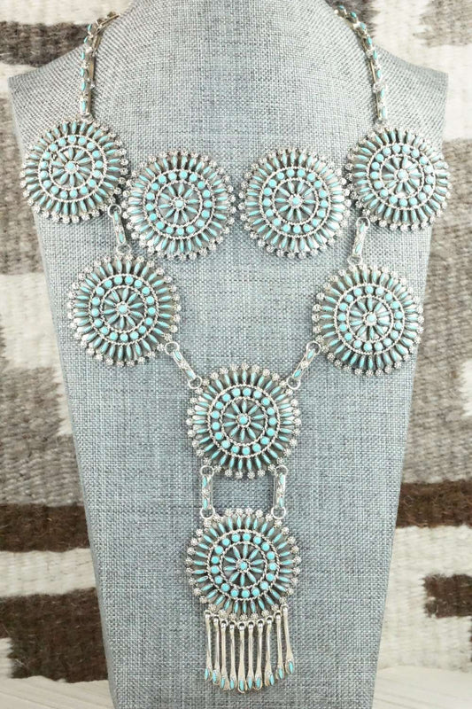 Turquoise & Sterling Silver Necklace Set - Merlinda Chavez