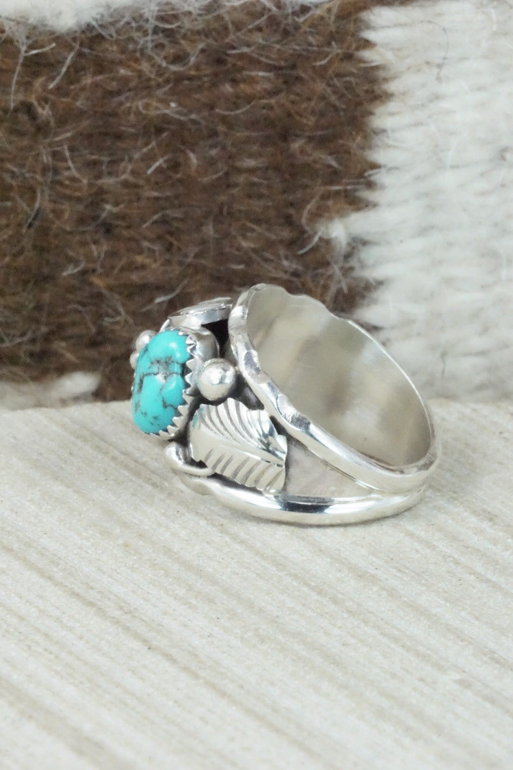 Turquoise & Sterling Silver Ring - Max Calladitto - Size 9.25