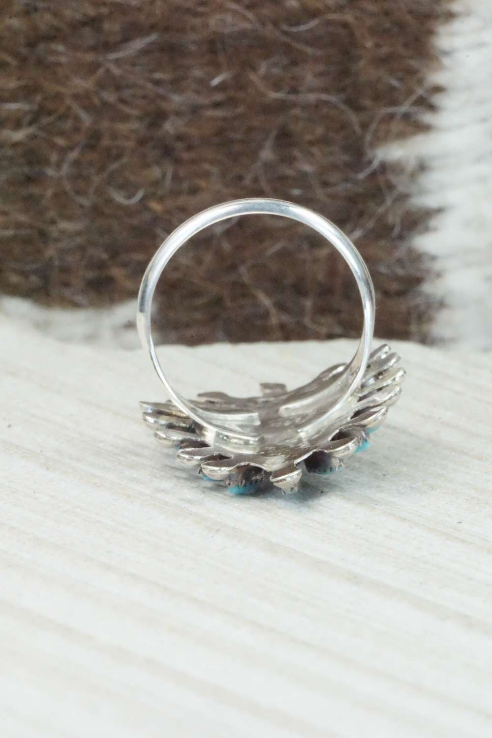 Turquoise & Sterling Silver Ring - Philander Gia - Size 6.5