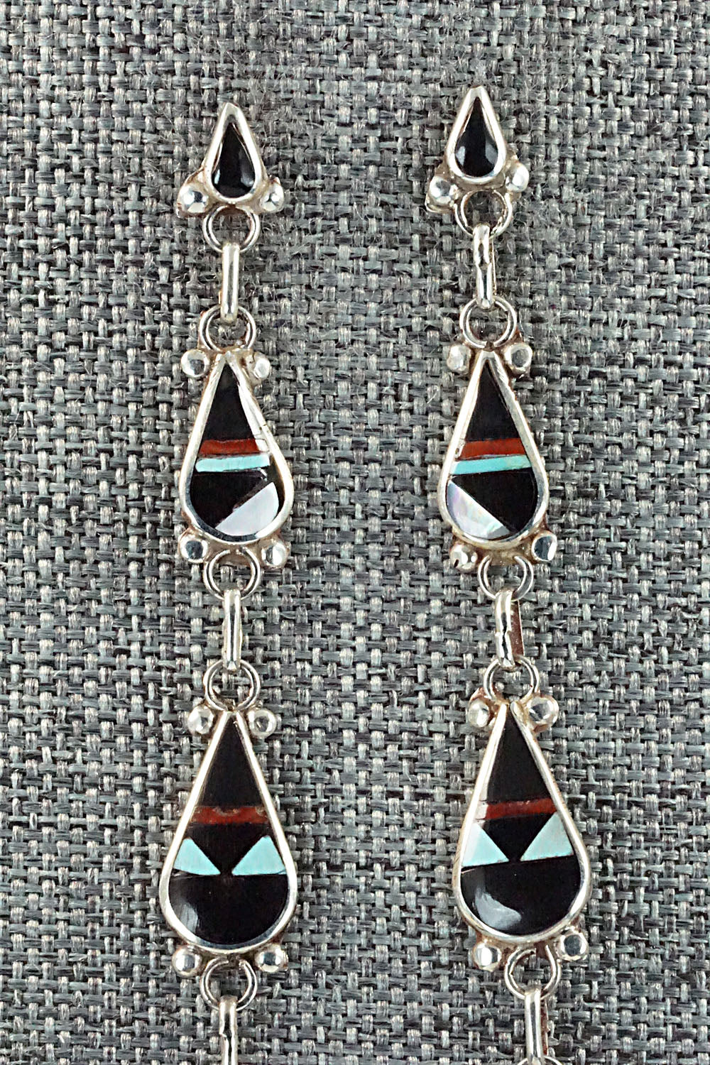 Multi Stone & Sterling Silver Earrings - David Boone