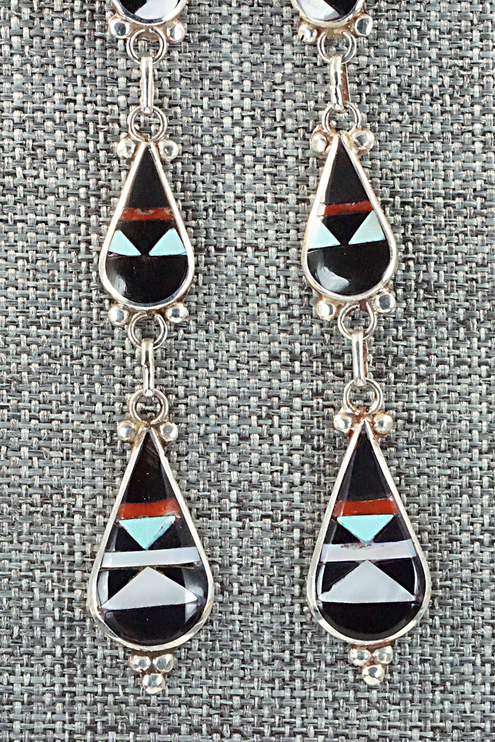 Multi Stone & Sterling Silver Earrings - David Boone