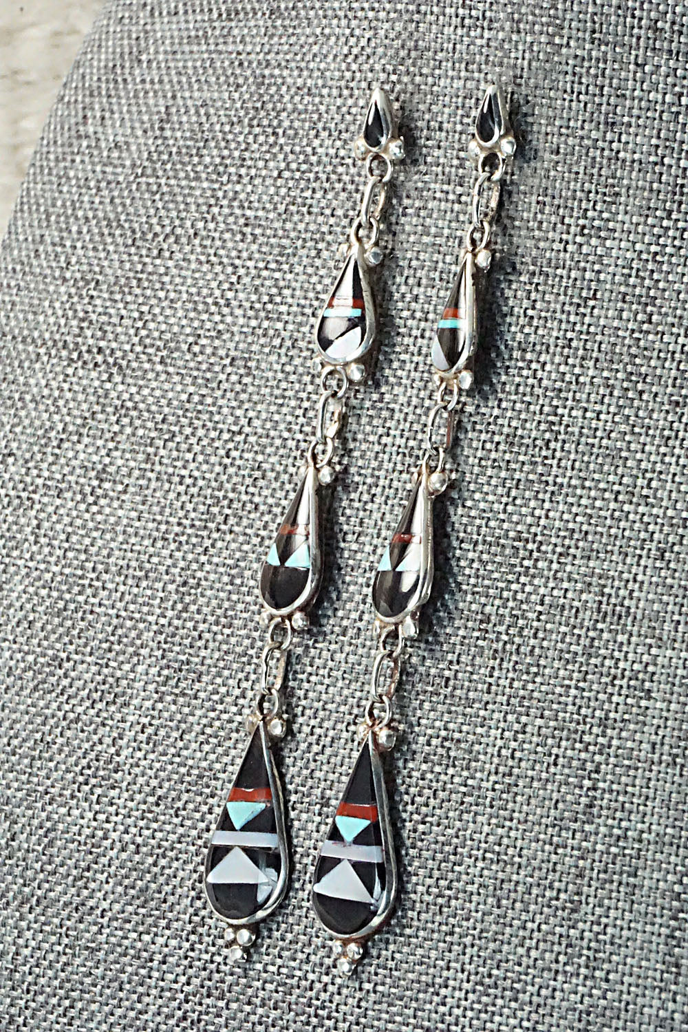 Multi Stone & Sterling Silver Earrings - David Boone