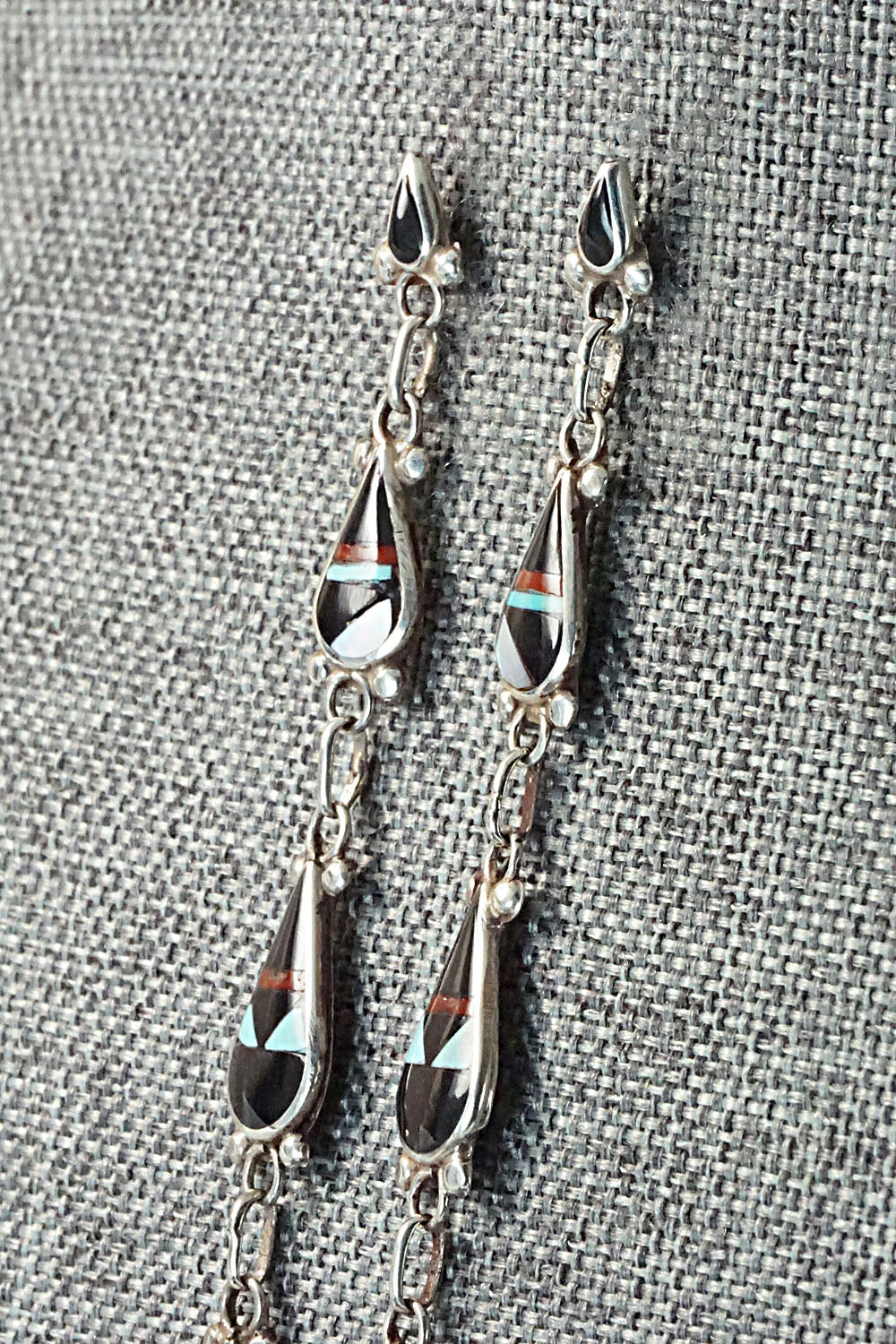 Multi Stone & Sterling Silver Earrings - David Boone
