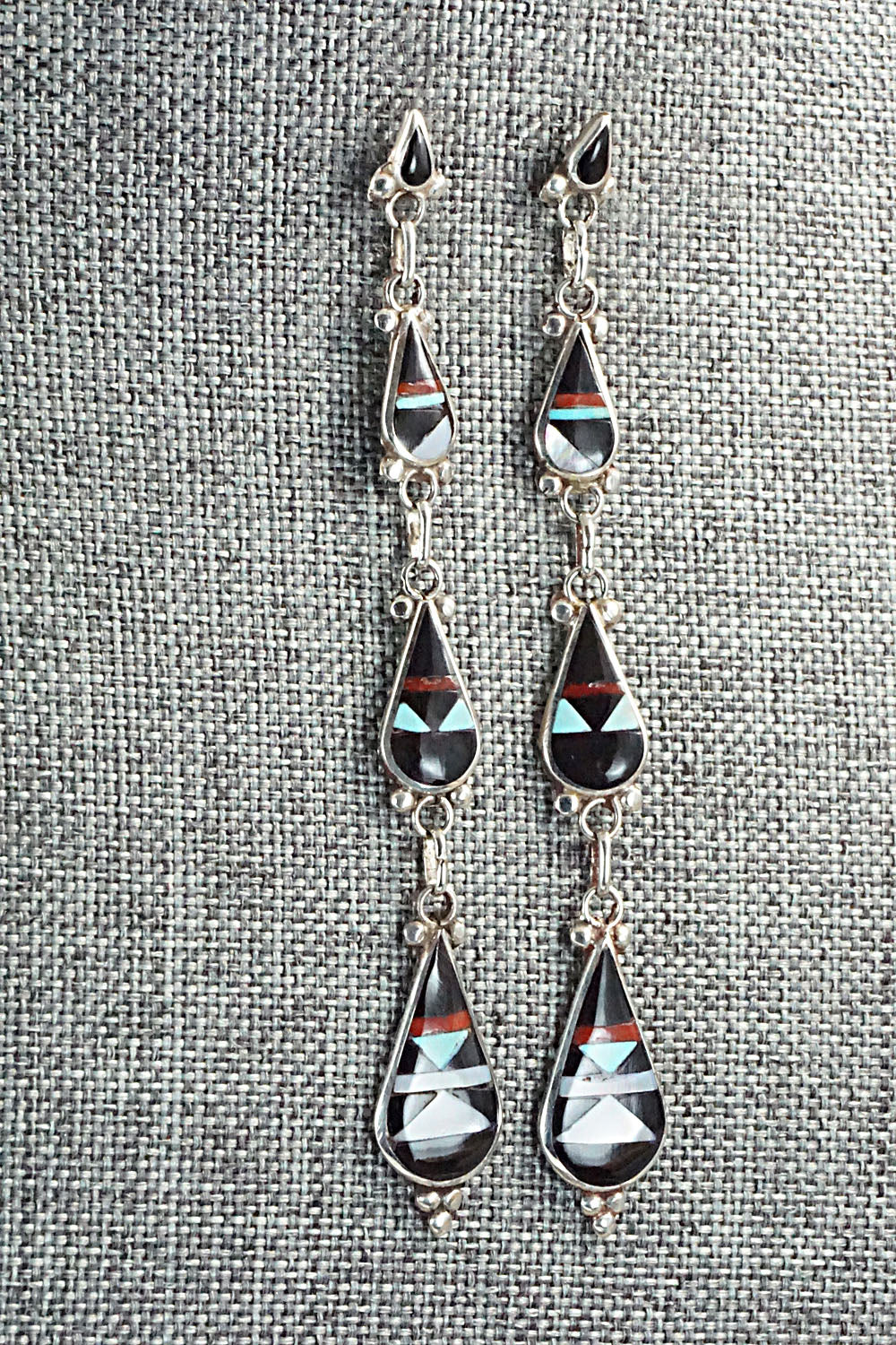Multi Stone & Sterling Silver Earrings - David Boone