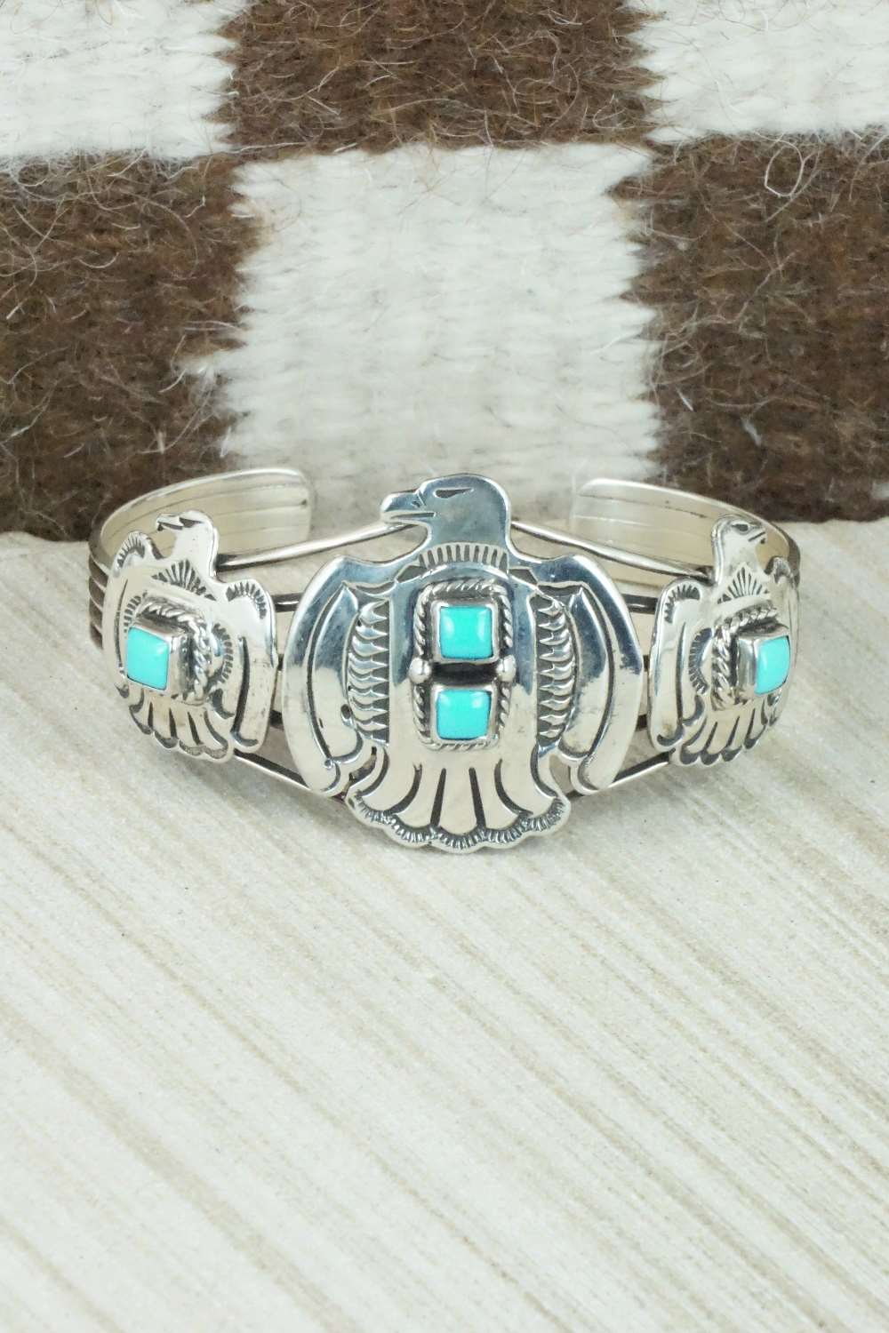 Turquoise & Sterling Silver Bracelet - Navajo