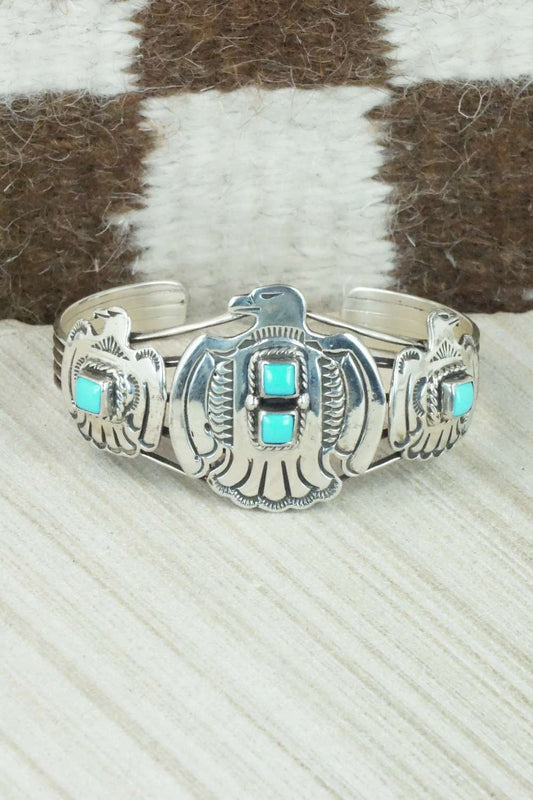 Turquoise & Sterling Silver Bracelet - Navajo