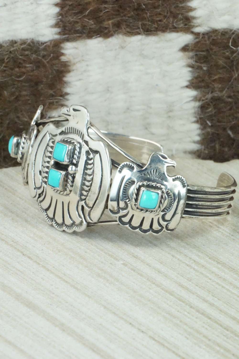 Turquoise & Sterling Silver Bracelet - Navajo