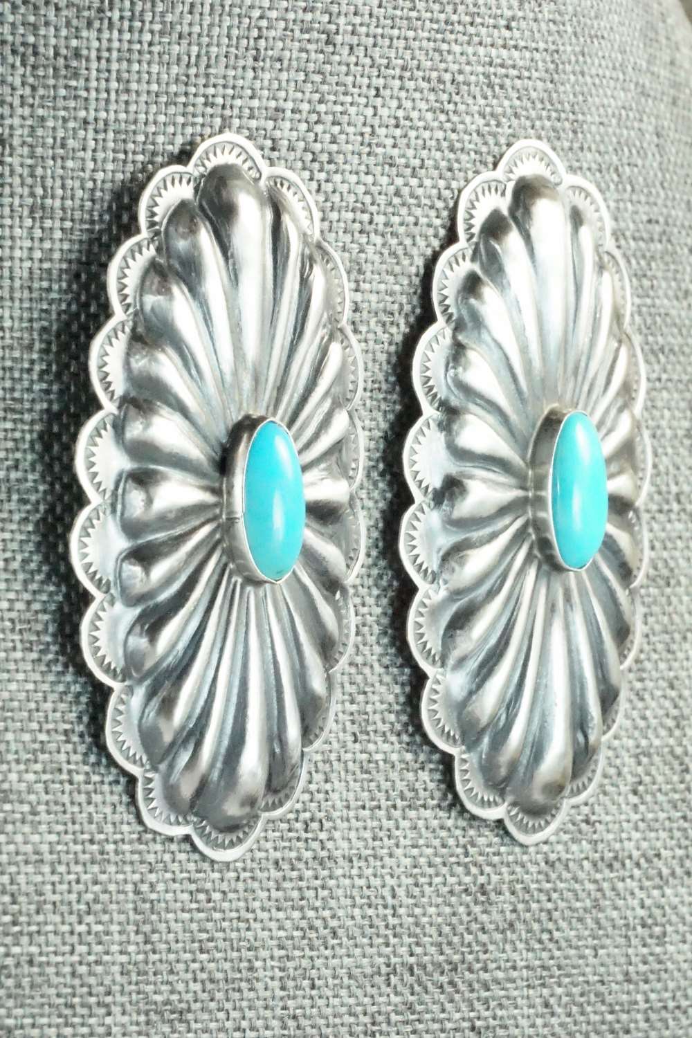 Turquoise and Sterling Silver Earrings - Rita Lee
