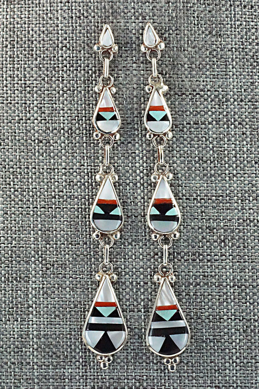 Multi Stone & Sterling Silver Earrings - David Boone