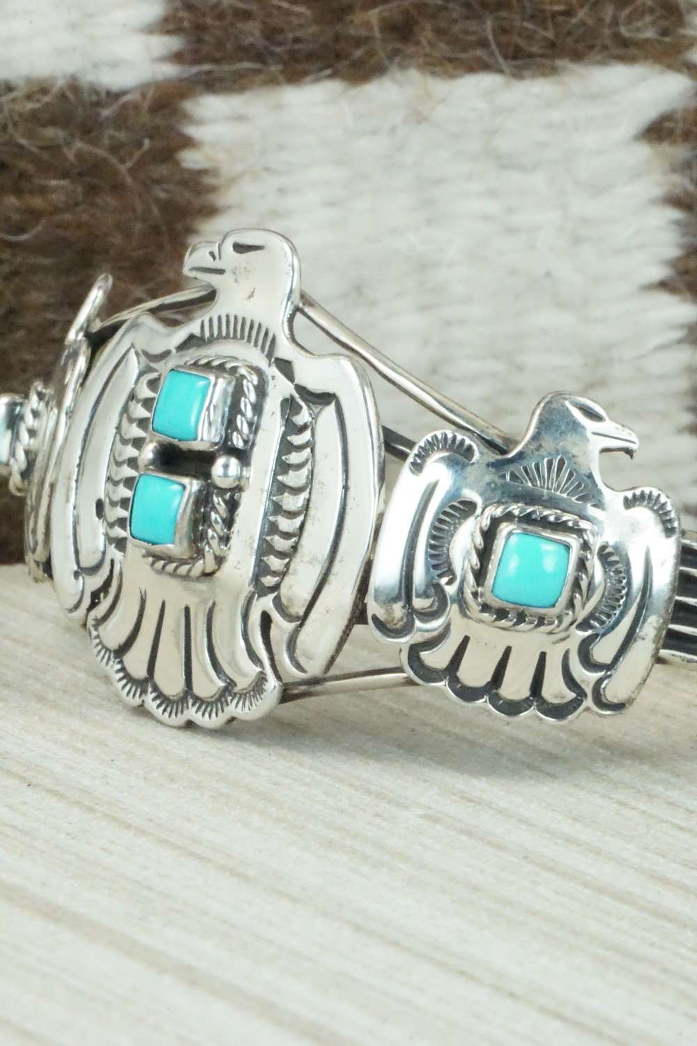 Turquoise & Sterling Silver Bracelet - Navajo