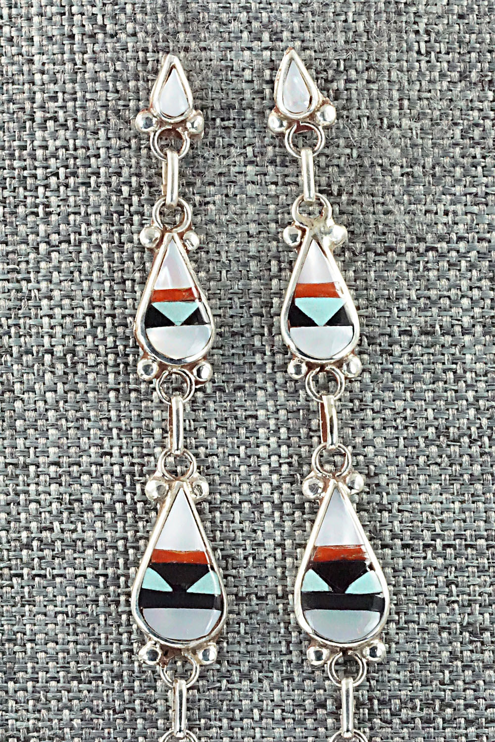 Multi Stone & Sterling Silver Earrings - David Boone