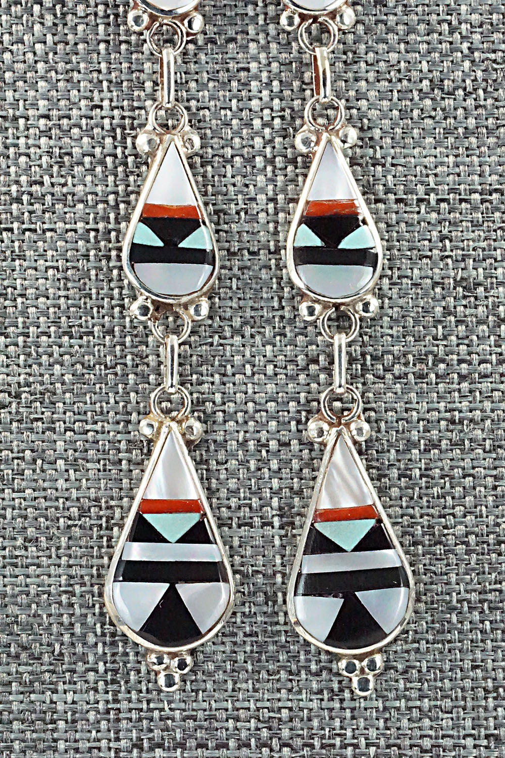 Multi Stone & Sterling Silver Earrings - David Boone