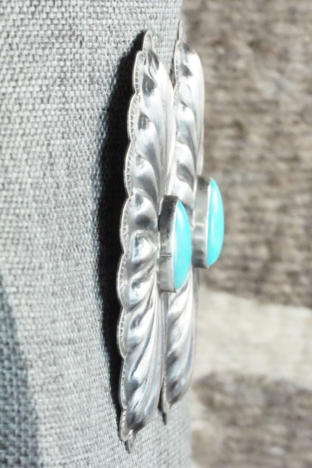 Turquoise and Sterling Silver Earrings - Rita Lee