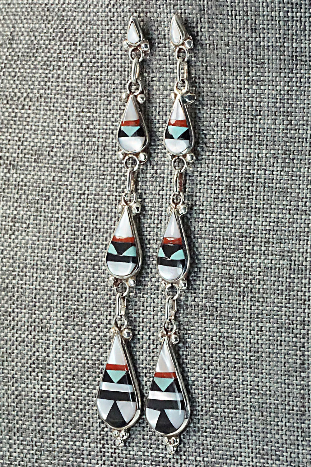 Multi Stone & Sterling Silver Earrings - David Boone