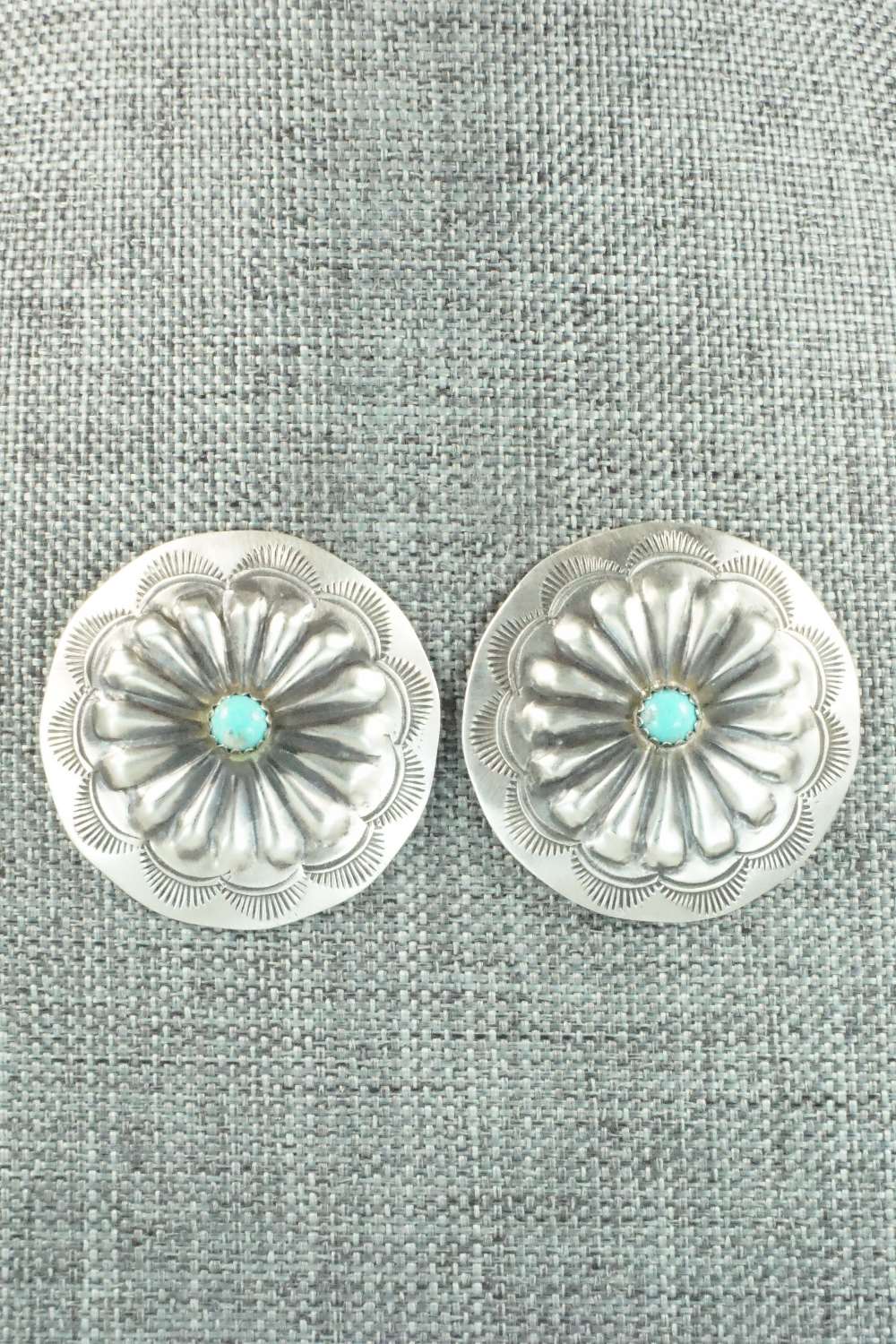 Turquoise & Sterling Silver Earrings - Arlene Soce