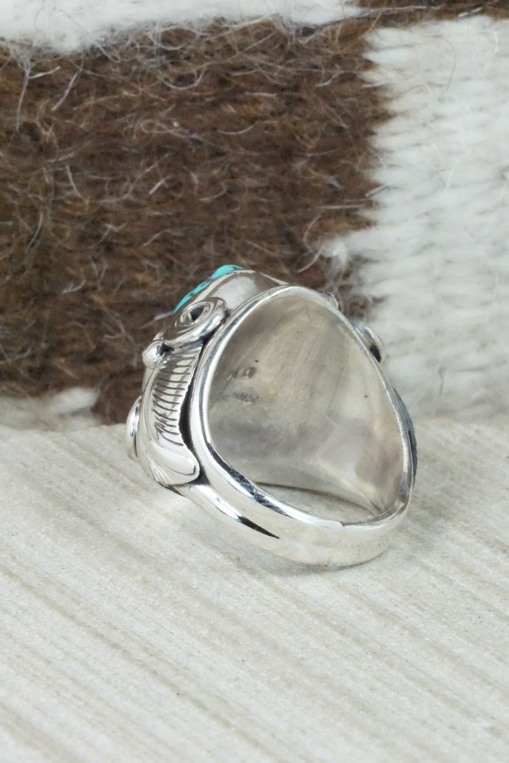 Turquoise & Sterling Silver Ring - Darrell Morgan - Size 9.75