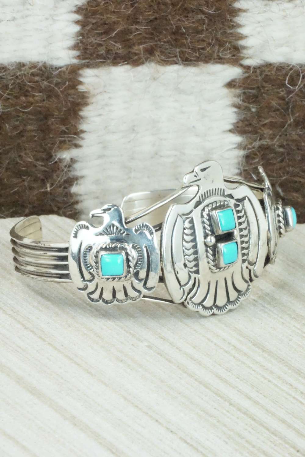 Turquoise & Sterling Silver Bracelet - Navajo