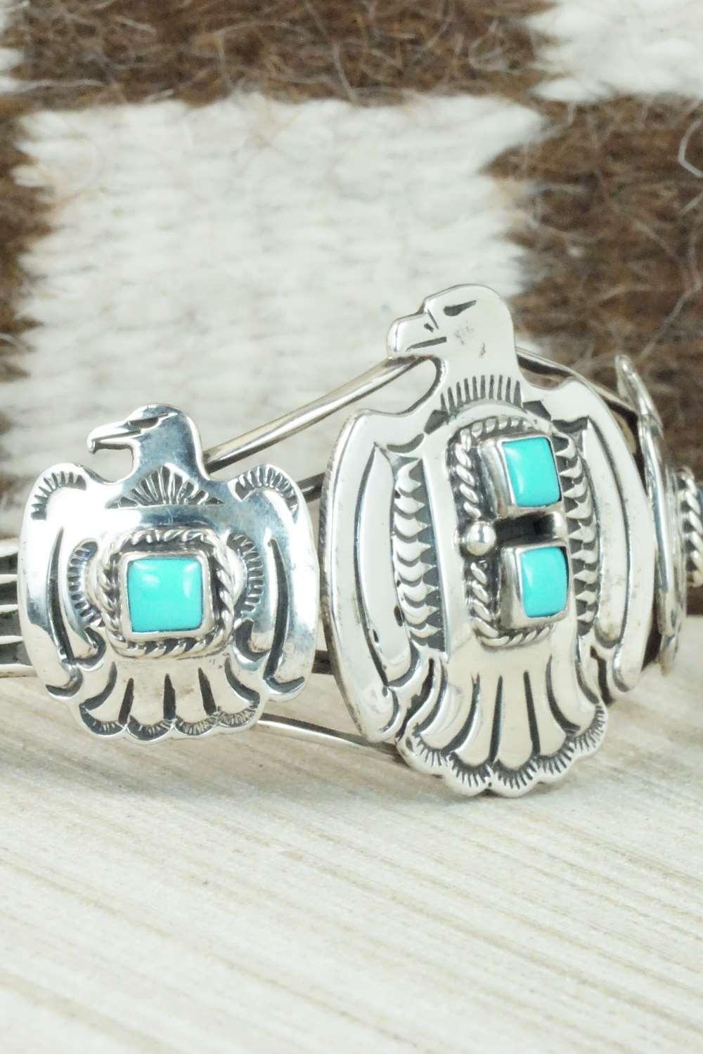 Turquoise & Sterling Silver Bracelet - Navajo