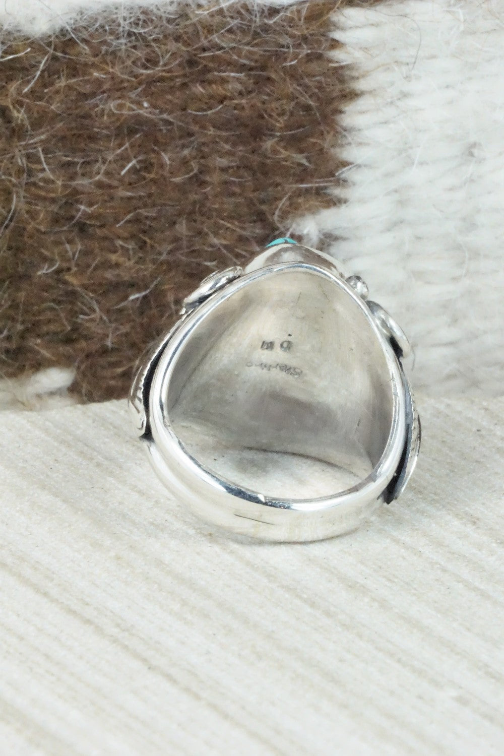 Turquoise & Sterling Silver Ring - Darrell Morgan - Size 9.75