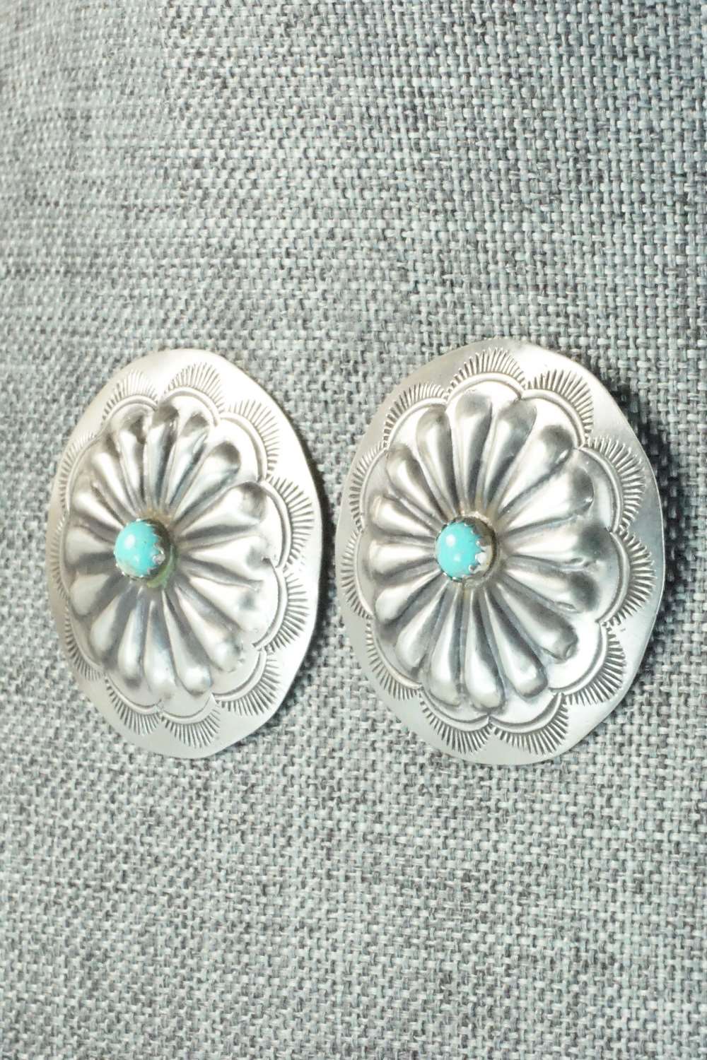 Turquoise & Sterling Silver Earrings - Arlene Soce
