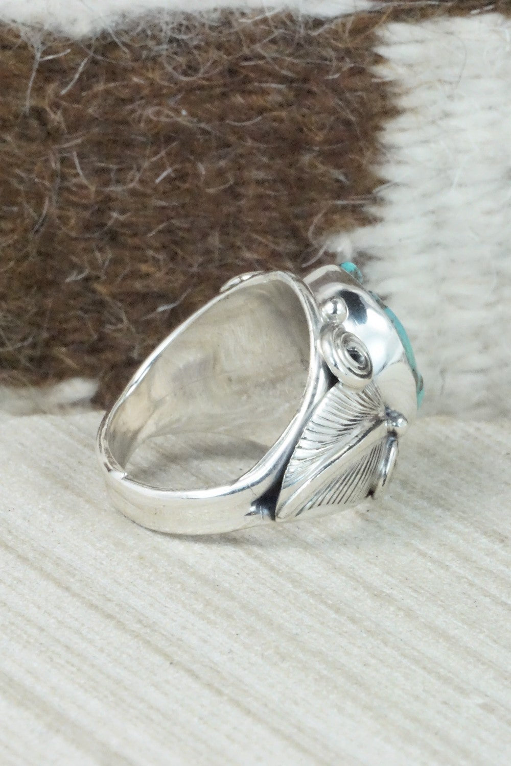 Turquoise & Sterling Silver Ring - Darrell Morgan - Size 9.75