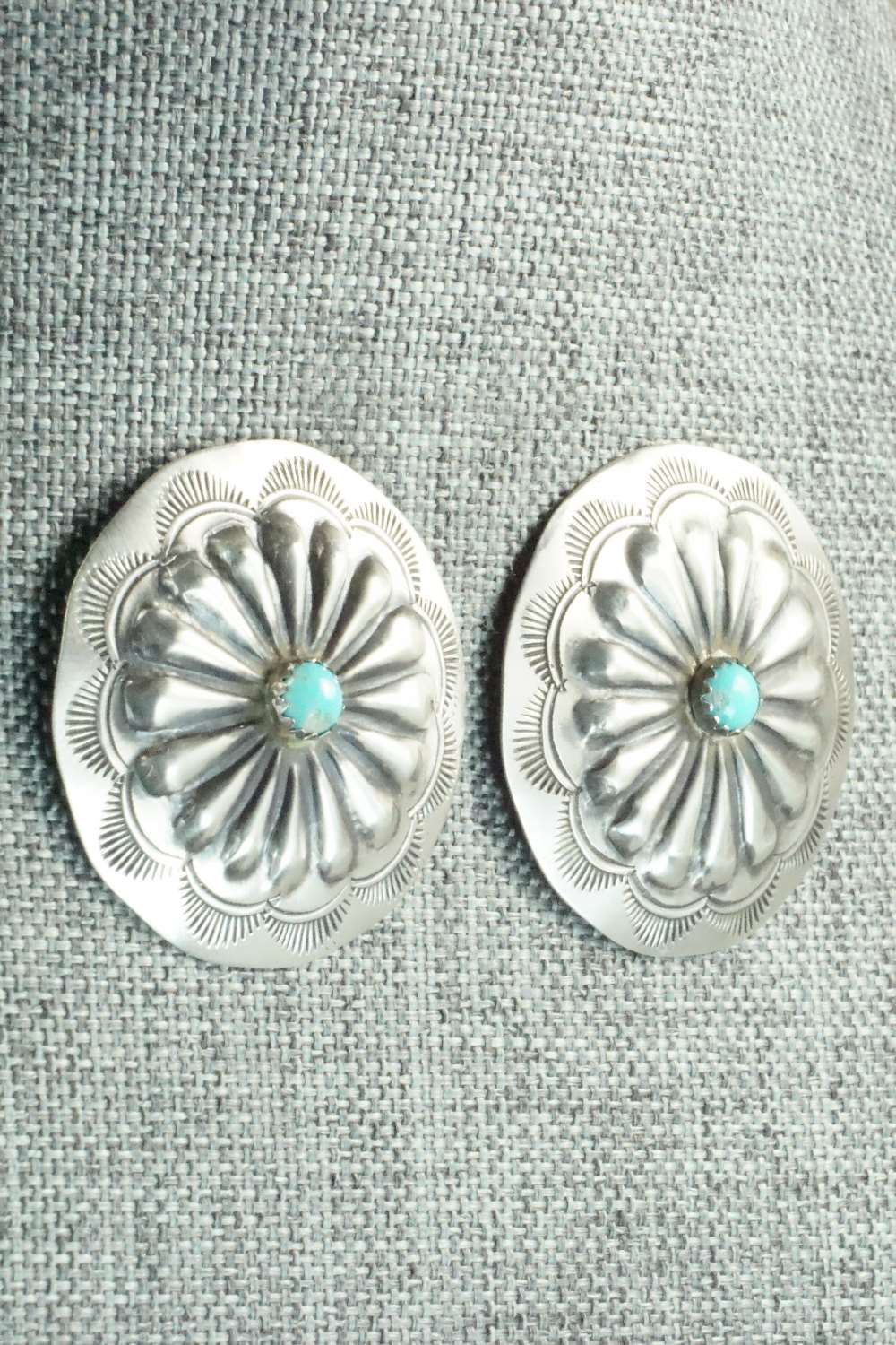 Turquoise & Sterling Silver Earrings - Arlene Soce