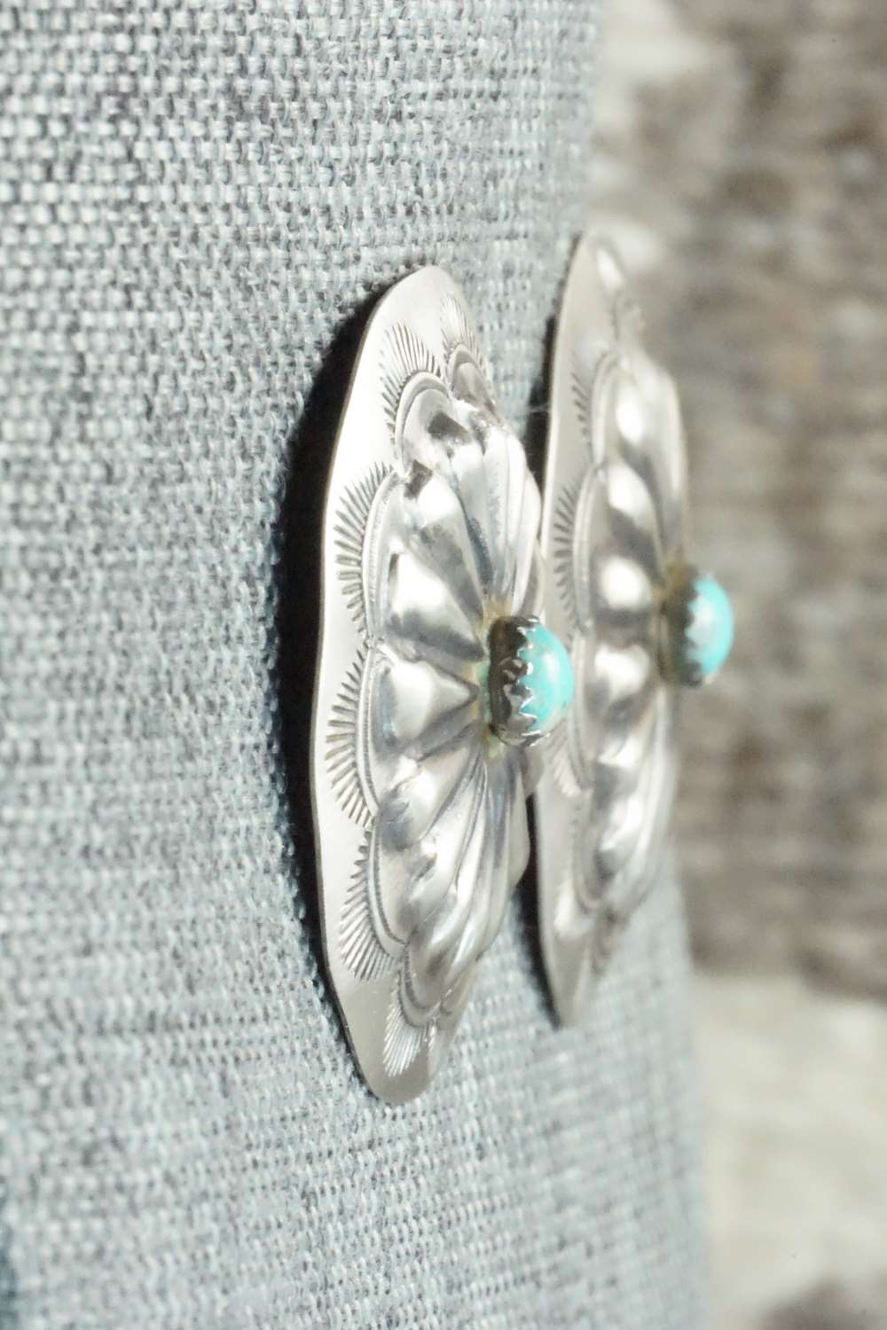 Turquoise & Sterling Silver Earrings - Arlene Soce