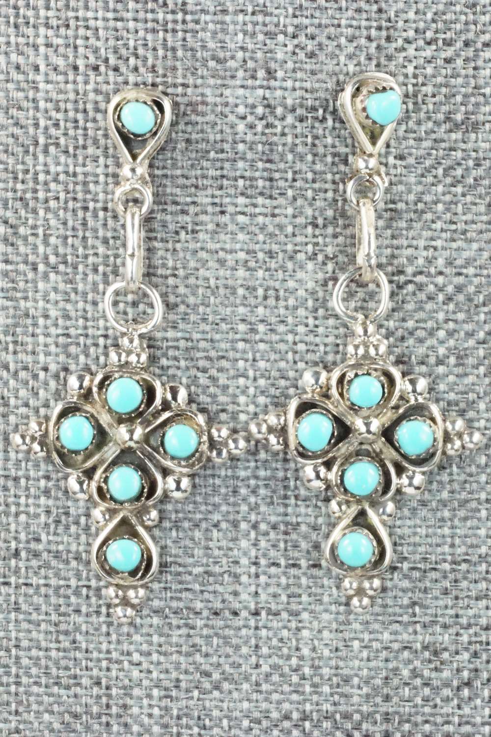Turquoise & Sterling Silver Earrings - Verdie Booqua